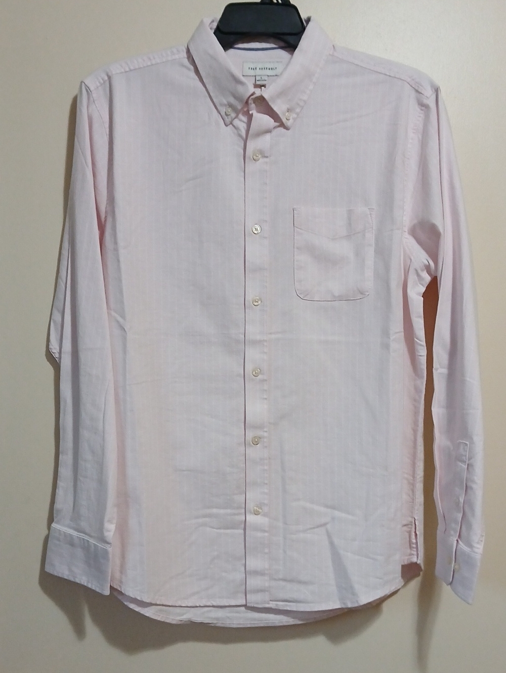 Free Assembly Men's L Button-Down Oxford Shirt with Chest Pocket